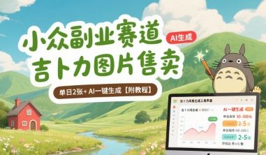 小众副业赛道 吉卜力图片售卖 单日2张+ AI一键生成【附教程】-樵渔匹