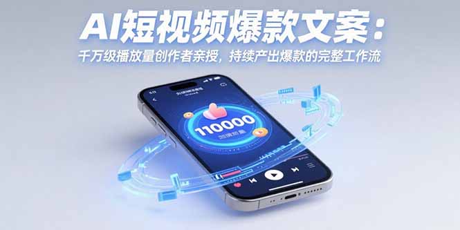 AI短视频爆款文案:千万级播放量创作者亲授,持续产出爆款的完整工作流-樵渔匹