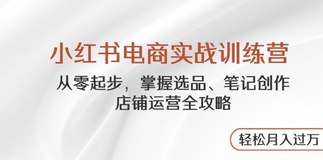 小红书电商实战训练营，从零起步，掌握选品、笔记创作、店铺运营全攻略…-樵渔匹