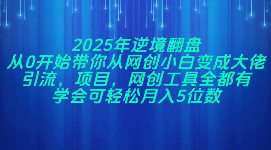 2025年逆境翻盘,从0开始带你从网创小白变成大佬,引流,项目,网创工...-樵渔匹