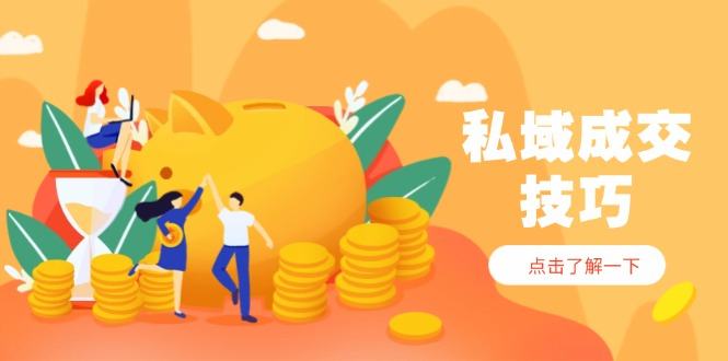 私域成交技巧,帮你从入门到精通,破解四大痛点,快速变现,轻松收钱-樵渔匹