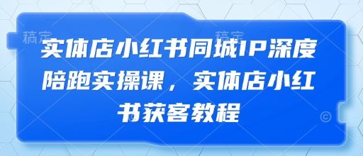 实体店小红书同城IP深度陪跑实操课，实体店小红书获客教程-樵渔匹
