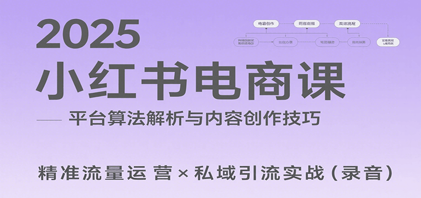 2025小红书电商课:解析算法,创作高转化内容,助力卖家获取流量实现变现(录音)-樵渔匹