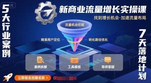 新商业流量增长实操课,找到增长机会,加速流量布局-樵渔匹