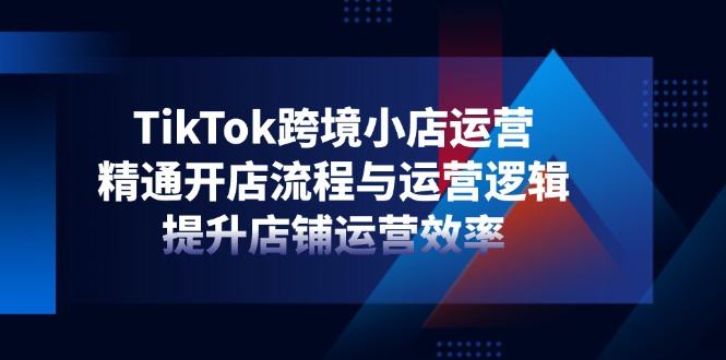 TikTok跨境小店运营,精通开店流程与运营逻辑,提升店铺运营效率-樵渔匹