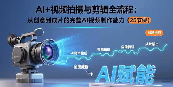 AI+视频拍摄与剪辑全流程：从创意到成片的完整AI视频制作能力(25节课-樵渔匹