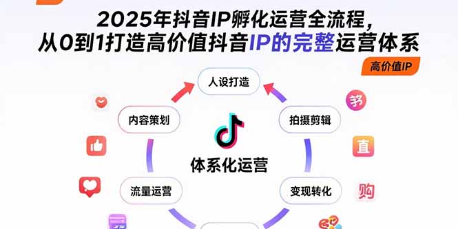 2025年抖音IP孵化运营全流程，从0到1打造高价值抖音IP的完整运营体系-樵渔匹