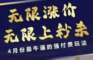 4月12号拼多多线上课,无限涨价,无限上秒杀,4月份最牛逼的强付费玩法-樵渔匹