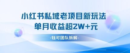 小红书私域项目新玩法，单月变现过W+-樵渔匹