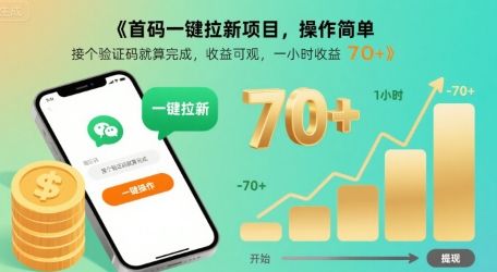 首码一键拉新项目,操作简单,接个验证码就算完成,收益可观, 一小时收益70+【揭秘】-樵渔匹