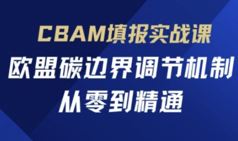 CBAM填报实战课,欧盟碳边界调节机制,从零到精通-樵渔匹