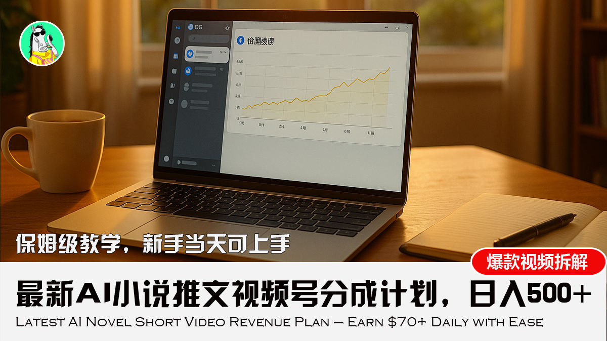 最新AI小说推文视频号分成计划,新手小白也能当天日入500+教程-樵渔匹