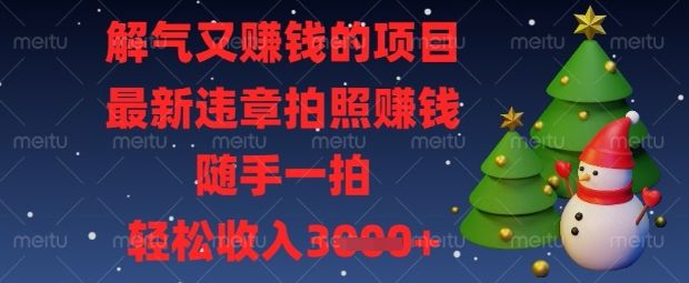 解气又挣钱的项目,最新违章拍照挣钱,随手一拍,轻松收入数张【揭秘】-樵渔匹