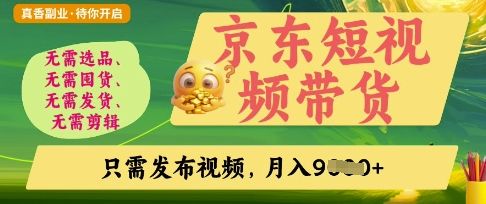 京东短视频带货,开启零门槛躺Z新时代【揭秘】-樵渔匹