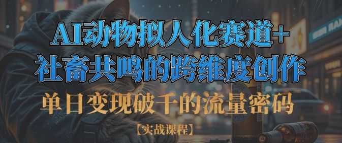 单日变现破千的流量密码，AI动物拟人化赛道+社畜共鸣的跨维度创作-樵渔匹