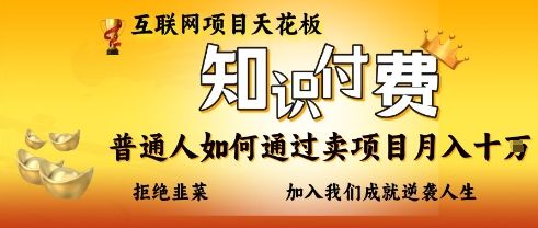 互联网项目天花板,知付付费项目,普通人如何通过卖项目月入十个,拒绝韭菜【揭秘】-樵渔匹
