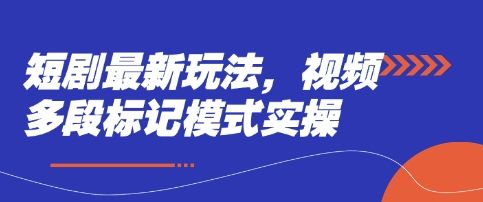 短剧最新玩法，视频多段标记模式实操-樵渔匹