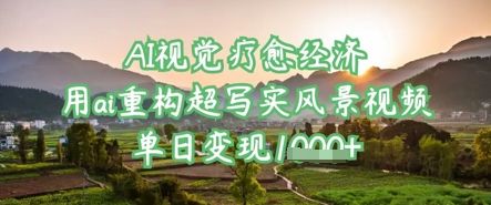 AI视觉疗愈经济:用ai重构超写实风景视频,单日变现多张-樵渔匹