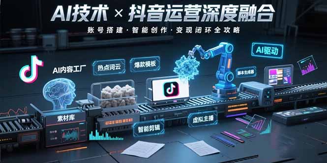 AI技术与抖音运营的深度融合应用:涵盖账号搭建、内容创作、收益变现等-樵渔匹