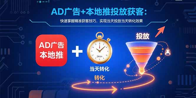 AD广告+本地推投放获客:快速掌握精准获客技巧,实现当天投放当天转化效果-樵渔匹