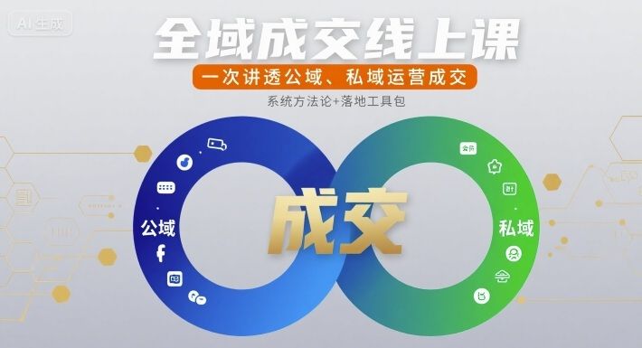 全域成交线上课,一次讲透公域、私域运营成交-樵渔匹