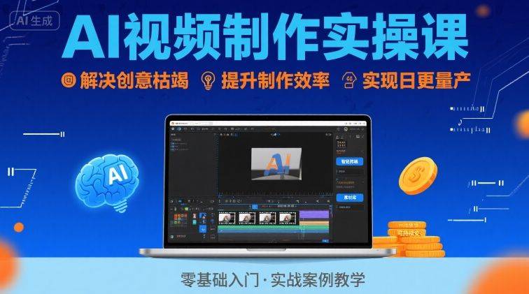 Ai视频制作实操课，解决创意枯竭、效率低下痛点，实现日更量产可持续变现-樵渔匹