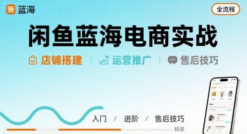 闲鱼蓝海电商实战，店铺搭建运营售后全流程-樵渔匹