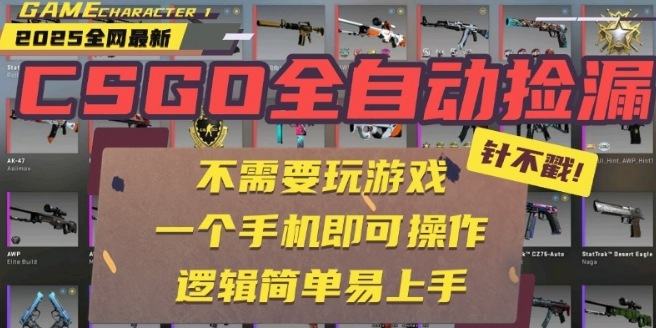 CSGO自动捡漏项目，最新独家玩法，一个手机即可操作，新手小白轻松月入1W+，操作简单易上手【揭秘】-樵渔匹