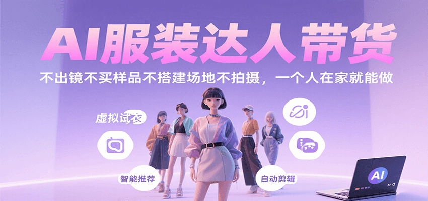 AI服装达人带货,不出镜不买样品不搭建场地不拍摄,一个人在家就能做-樵渔匹