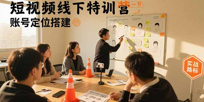 短视频线下特训营：账号定位搭建/口播号拍摄剪辑/直播间流量入口/变现实战-樵渔匹