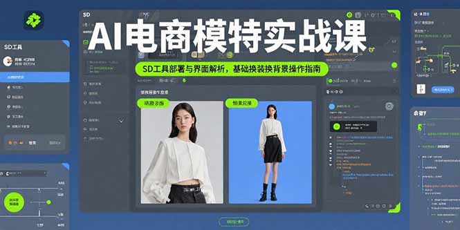 AI电商模特实战课,SD工具部署与界面解析,基础换装换背景操作指南-樵渔匹