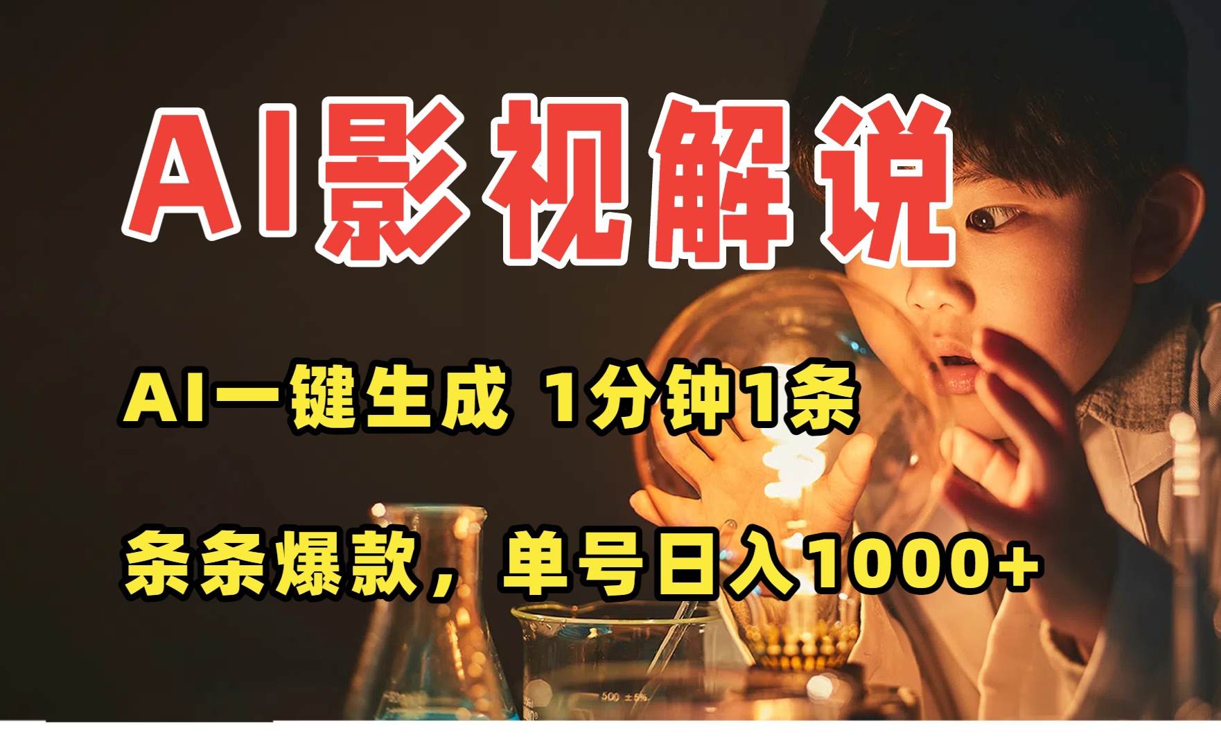 AI一键生成影视解说视频，无需剪辑1分钟1条，条条爆款，多平台变现日入...-樵渔匹