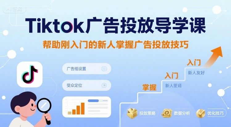 Tiktok广告投放导学课,帮助刚入门的新人掌握广告投放技巧-樵渔匹