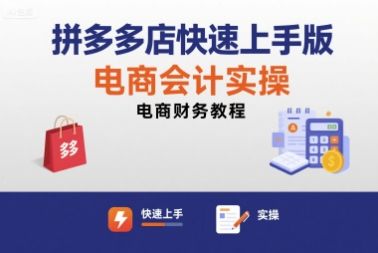 拼多多店快速上手版电商会计实操-电商财务教程-樵渔匹