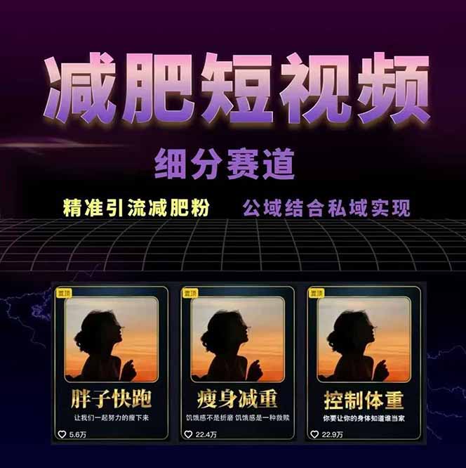 图片[1]-减肥短视频赛道运营课：素材准备-视频制作-引流变现全流程 (附素材-樵渔匹