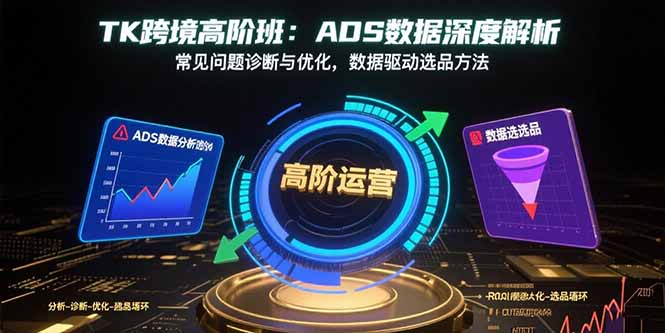TK跨境高阶班:ADS数据深度解析,常见问题诊断与优化,数据驱动选品方法-樵渔匹