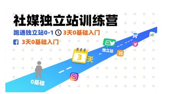 社媒独立站训练营,跑通独立站0-1,3天0基础入门-樵渔匹
