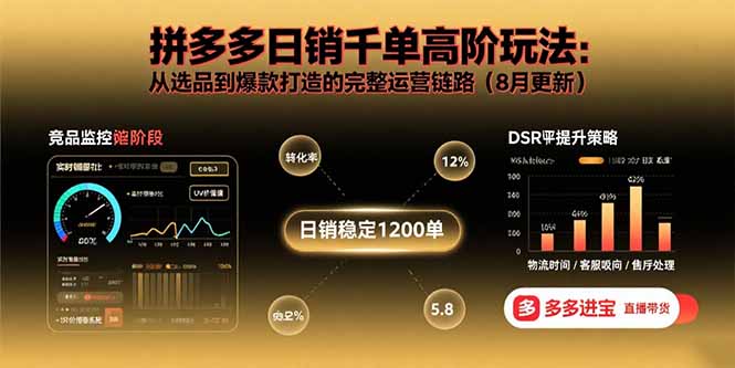 拼多多日销千单高阶玩法:从选品到爆款打造的完整运营链路(8月更新-樵渔匹