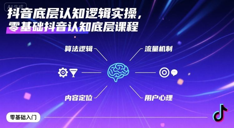抖音底层认知逻辑实操,零基础抖音认知底层课程-樵渔匹