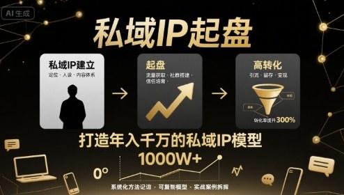 私域IP起盘，私域ip建立、起盘、高转化，打造年入千万的私域ip模型-樵渔匹