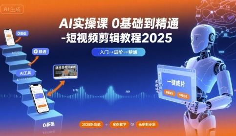 AI实操课0基础到精通-短视频剪辑教程2025-樵渔匹