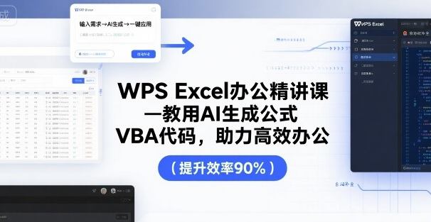 WPS Excel办公精讲课,教用 AI 生成公式,VBA 代码,助力高效办公-樵渔匹
