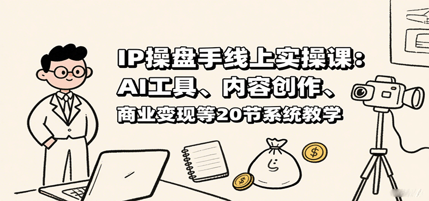 IP操盘手线上实操课:AI工具、内容创作、商业变现等20节系统教学-樵渔匹