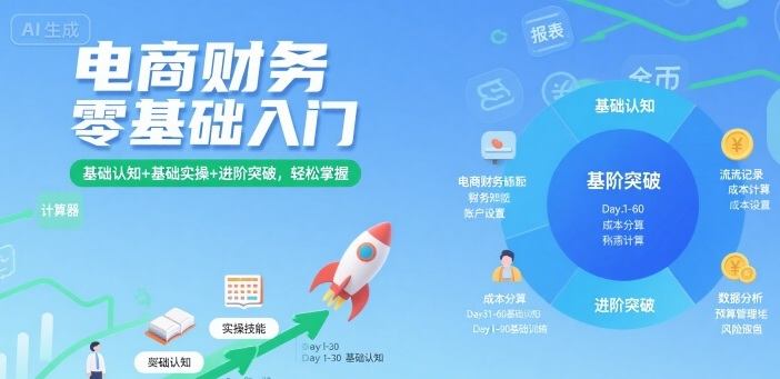 电商财务零基础入门,基础认知+基础实操+进阶突破,轻松掌握-樵渔匹