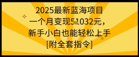 2025最新蓝海项目一个月变现1w+新手小白也能轻松上手【附全套指令】-樵渔匹