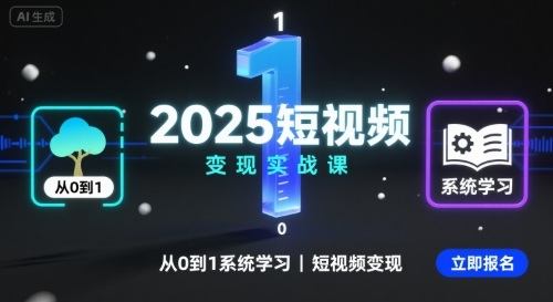 2025短视频变现实战课，从0到1系统学习短视频变现-樵渔匹