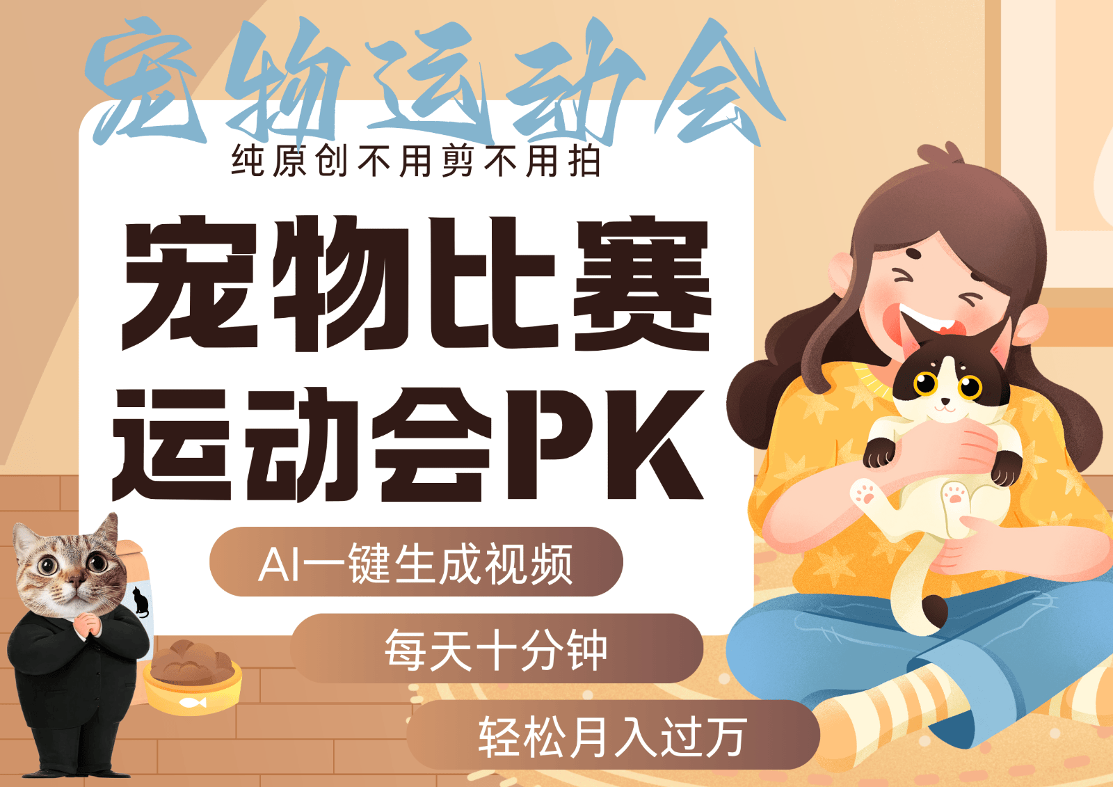 AI萌宠运动员跳水 射击 篮球 足球比赛 每天十分钟 附详细提示词文案库 代替做...-樵渔匹