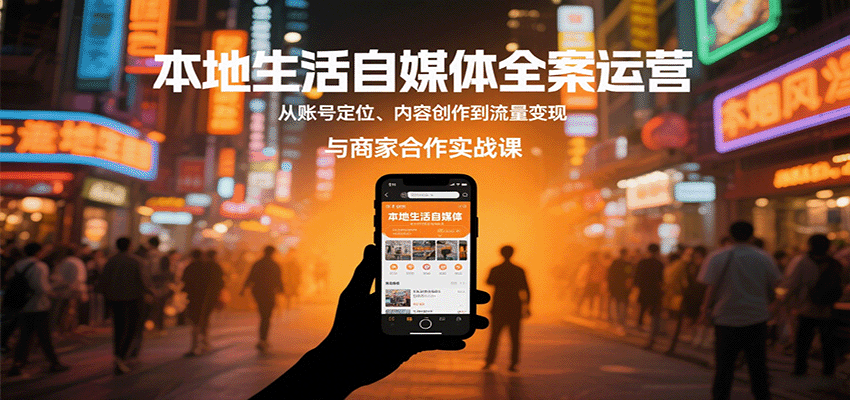 本地生活自媒体全案运营，从账号定位、内容创作到流量变现与商家合作实战课-樵渔匹