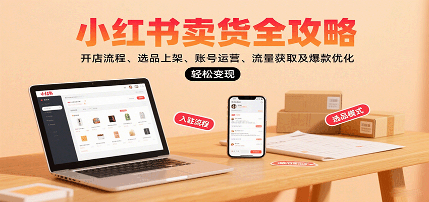 小红书卖货全攻略：开店流程、选品上架、账号运营、流量获取及爆款优化，轻松变现-樵渔匹