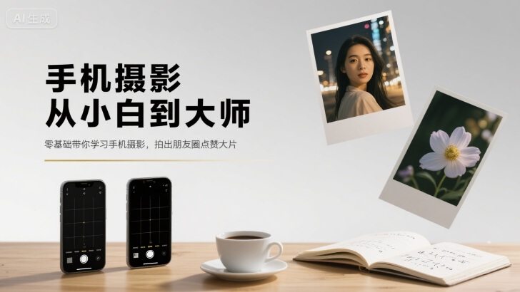 手机摄影从小白到大师，零基础带你学习手机摄影，拍出朋友圈点赞大片-樵渔匹